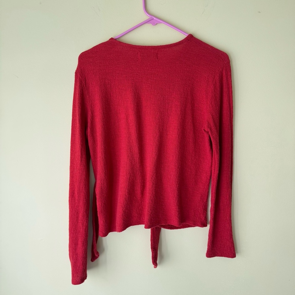 Madewell Texture And Thread Side Tie Top Cotton Red Womens Small Casual Modest - Picture 7 of 10